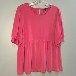 Adriana Papell Pink Blouse Sz M